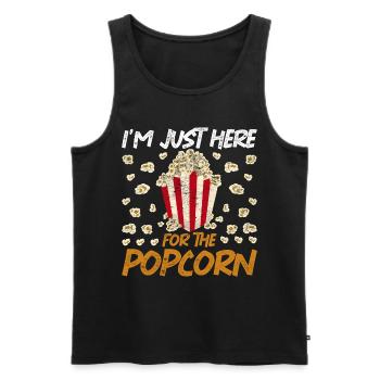 Je suis juste ici pour le pop-corn Funny popcorn - Débardeur bio Premium Homme - noir - Devant - Michal (187cm)
