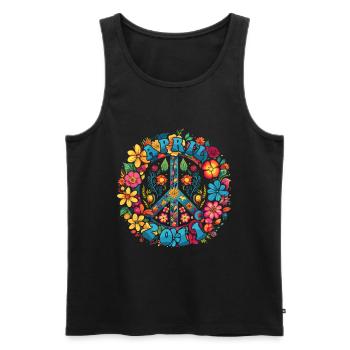 Flower Power Hippie Birthday - April 2011 - Men's Premium Organic Tank Top - black - Front - Michal (187cm)