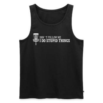 Discgolf Frisbeesport Disc golf Frisbee - Men's Premium Organic Tank Top - black - Front - Michal (187cm)