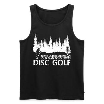 Disc golf player Disc golf Frisbee - Men's Premium Organic Tank Top - black - Front - Michal (187cm)