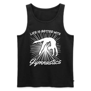 Gymnastics Rhythmische Sportgymnastik - Männer Premium Bio Tank Top - Schwarz - Vorne - Michal (187cm)