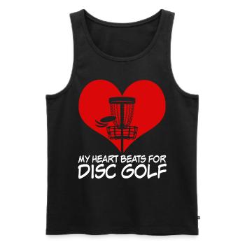 Disc golf Discgolf Spruch Frisbee - Men's Premium Organic Tank Top - black - Front - Michal (187cm)
