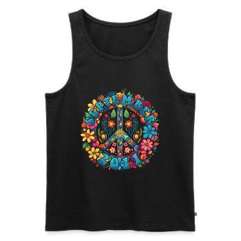 Flower Power Hippie Birthday - September 2011 - Men's Premium Organic Tank Top - black - Front - Michal (187cm)