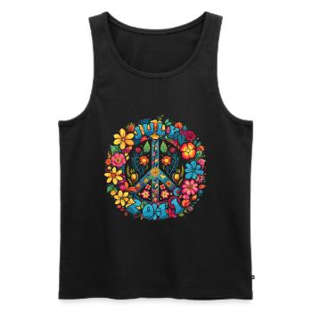 Flower Power Hippie Birthday - July 2011 - Men's Premium Organic Tank Top - black - Front - Michal (187cm)