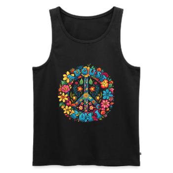 Flower Power Hippie Birthday - August 2011 - Men's Premium Organic Tank Top - black - Front - Michal (187cm)