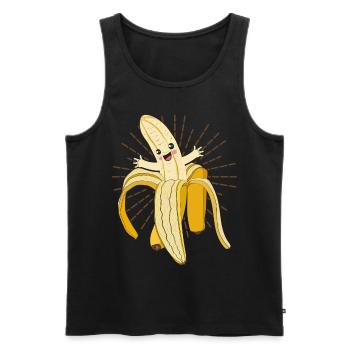 Bananen Liebhaber Frucht Geschenk Süßes Banane - Männer Premium Bio Tank Top - Schwarz - Vorne - Michal (187cm)