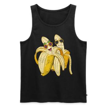 Cool Sunglasses Fruit Gift Funny Banana - Men's Premium Organic Tank Top - black - Front - Michal (187cm)