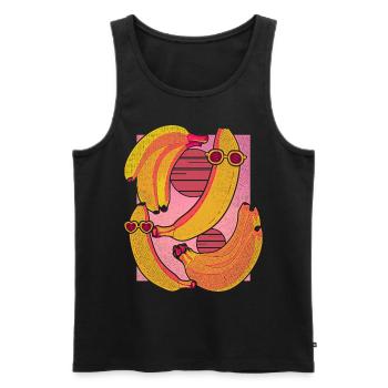 Retro Bananen Sonnenbrille Frucht Geschenk Banane - Männer Premium Bio Tank Top - Schwarz - Vorne - Michal (187cm)