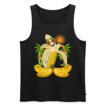 Summer Fruit Palm Gift Sunglasses Banana - Men's Premium Organic Tank Top - black - Front - Michal (187cm)