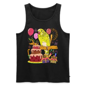 Oiseau Fête d’anniversaire Cadeau Budgie - Débardeur bio Premium Homme - noir - Devant - Michal (187cm)