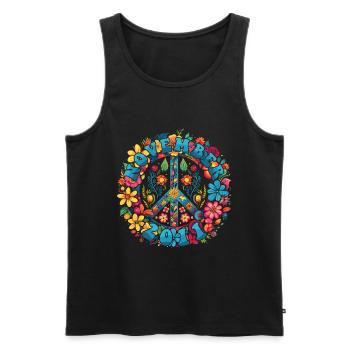Flower Power Hippie Birthday - November 2011 - Men's Premium Organic Tank Top - black - Front - Michal (187cm)