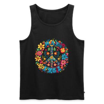 Flower Power Hippie Geburstag - Mai 1982 - Männer Premium Bio Tank Top - Schwarz - Vorne - AI Model Male 178 light (178cm)