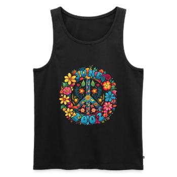 Flower Power Hippie Birthday - June 2002 - Men's Premium Organic Tank Top - black - Front - Michal (187cm)