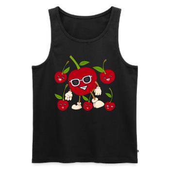 Summer Fruit Sunglasses Fruit Gift Cherry - Men's Premium Organic Tank Top - black - Front - AI Model Male 178 light (178cm)