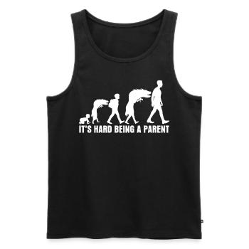 Eltern Trotzphase Pubertät Vater Mutter - Männer Premium Bio Tank Top - Schwarz - Vorne - AI Model Male 178 light (178cm)