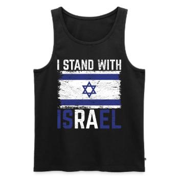 Ich stehe zu Israel Flagge Geschenk Israel - Männer Premium Bio Tank Top - Schwarz - Vorne - Michal (187cm)