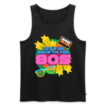 80s 1980 Disco Party 80s - Men's Premium Organic Tank Top - black - Front - AI Model Male 178 light (178cm)