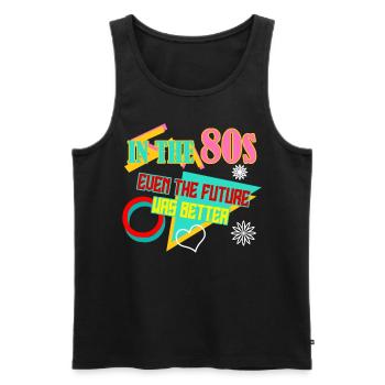 80s Party 80s 1980 Disco - Men's Premium Organic Tank Top - black - Front - AI Model Male 178 light (178cm)