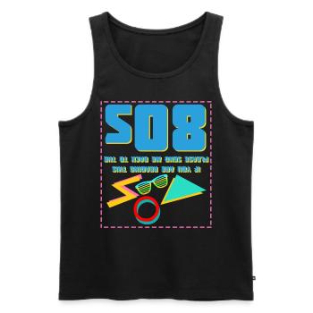 1980 Disco Witz 80s Party 80er - Männer Premium Bio Tank Top - Schwarz - Vorne - Michal (187cm)