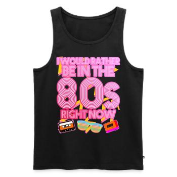 1980 Disco Retro 80s Party 80s - Men's Premium Organic Tank Top - black - Front - AI Model Male 178 light (178cm)