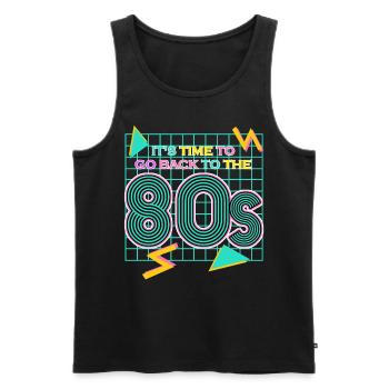 80s Party Nostalgia 80s 1980s Disco - Men's Premium Organic Tank Top - black - Front - AI Model Male 178 light (178cm)