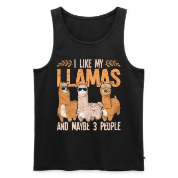 I like my llamas and maybe 3 people alpaca - Men's Premium Organic Tank Top - black - Front - Michal (187cm)