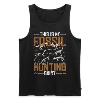 Das ist mein Fossilien Jagd Shirt Paläontologie - Männer Premium Bio Tank Top - Schwarz - Vorne - AI Model Male 178 light (178cm)
