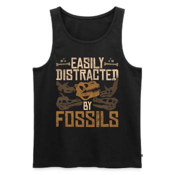 Facilement distrait par les fossiles Dino Paléontologie - Débardeur bio Premium Homme - noir - Devant - Michal (187cm)
