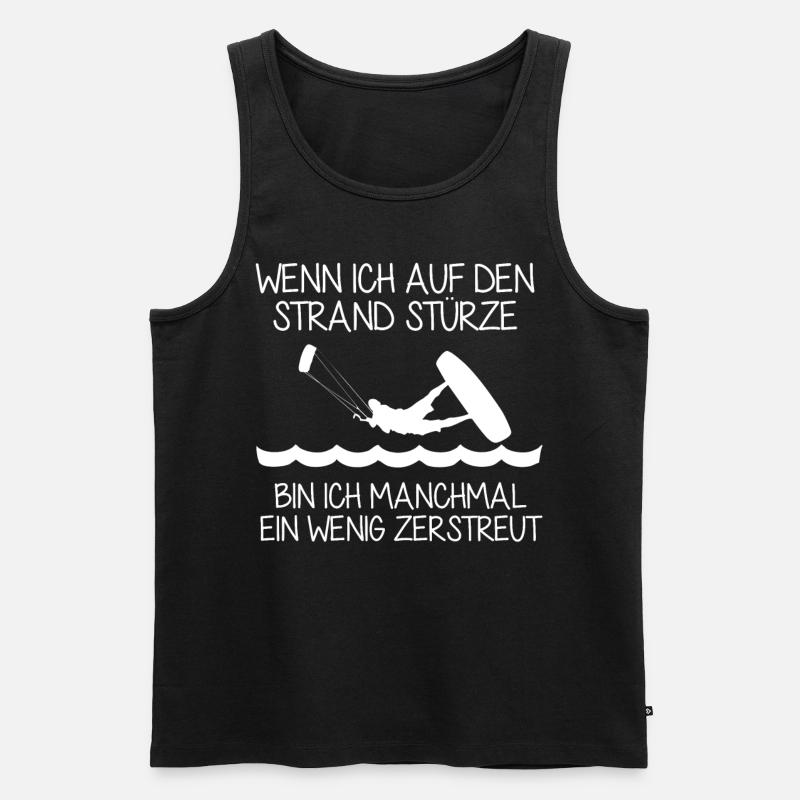 Kitesurfer Kitesurfen Witz Kiteboarder - Männer Premium Bio Tank Top - Schwarz