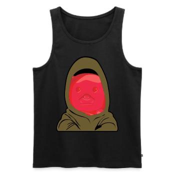 Gummy bear wears hoodie - Men's Premium Organic Tank Top - black - Front - AI Model Male 178 light (178cm)