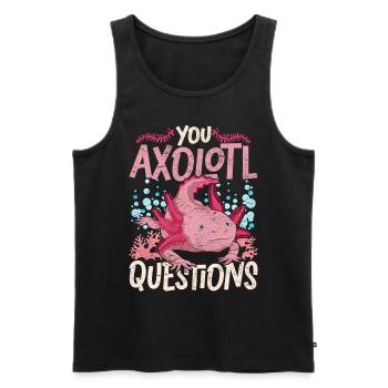 Salamandre Amphibien Cadeau Drôle d’Axolotl - Débardeur bio Premium Homme - noir - Devant - Michal (187cm)