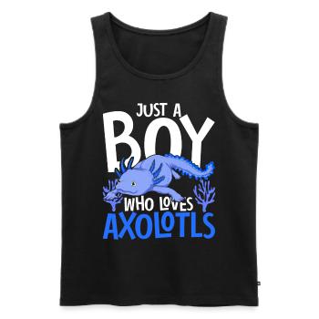 Salamandre animale Pet Boys Cadeau Axolotl - Débardeur bio Premium Homme - noir - Devant - Michal (187cm)