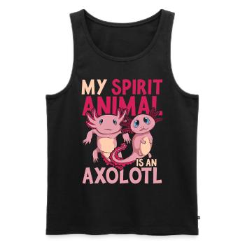 Salamandre amphibien à queue Drôle de cadeau Axolotl - Débardeur bio Premium Homme - noir - Devant - Michal (187cm)