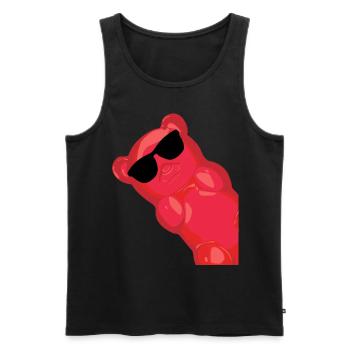 Gummy bears with sunglasses - Men's Premium Organic Tank Top - black - Front - AI Model Male 178 light (178cm)