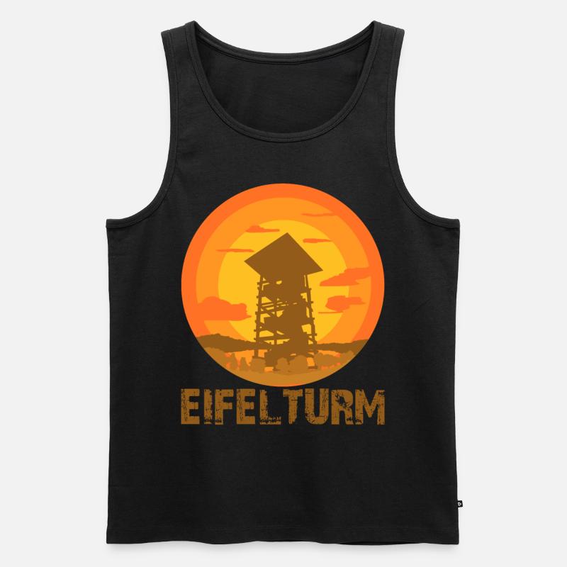 Eifel Wandern Aussichtsturm Eifler - Männer Premium Bio Tank Top - Schwarz