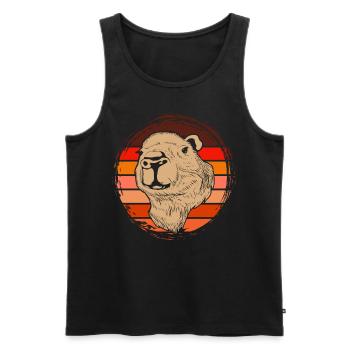 Retro Capybara Lover Animal Cute Capybara - Men's Premium Organic Tank Top - black - Front - AI Model Male 178 light (178cm)