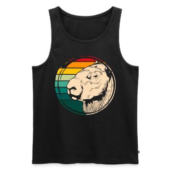 Animal Lover Rodent Gift Retro Capybara - Men's Premium Organic Tank Top - black - Front - Michal (187cm)