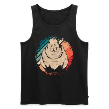 Rodent Animal Lover Gift Retro Capybara - Men's Premium Organic Tank Top - black - Front - Michal (187cm)