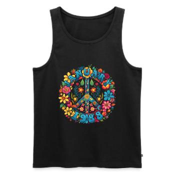 Flower Power Hippie Birthday - January 1988 - Men's Premium Organic Tank Top - black - Front - AI Model Male 178 light (178cm)