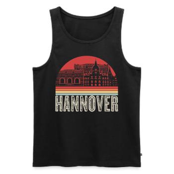 Souvenir rétro de Hanovre - Débardeur bio Premium Homme - noir - Devant - AI Model Male 178 light (178cm)