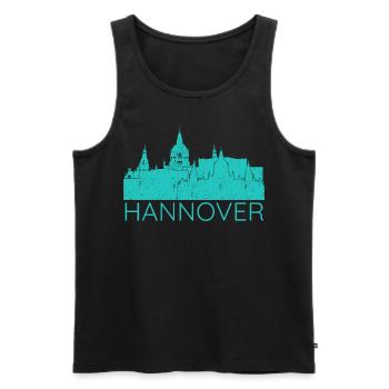 Souvenir de la ville de Hanovre avec des bâtiments - Débardeur bio Premium Homme - noir - Devant - AI Model Male 178 light (178cm)