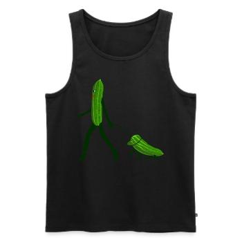 Gurke mit Hund Hunde Gurken - Männer Premium Bio Tank Top - Schwarz - Vorne - AI Model Male 178 light (178cm)