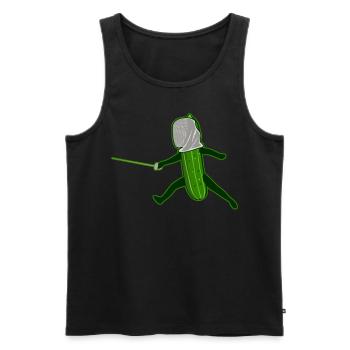 Gurke Fechten Fechtsport Gurken - Männer Premium Bio Tank Top - Schwarz - Vorne - AI Model Male 178 light (178cm)