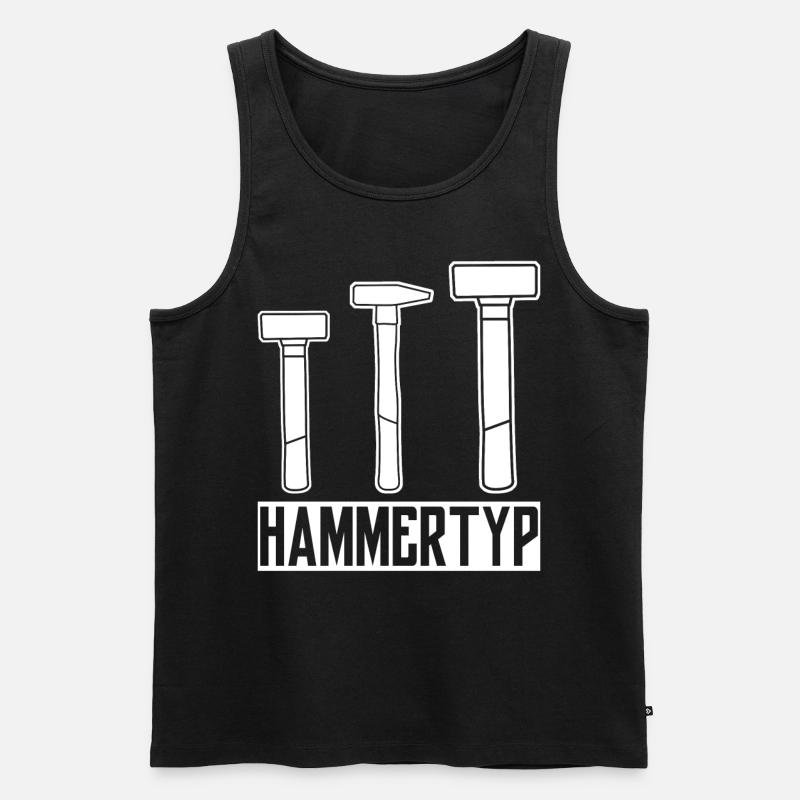 Hammer Dachdecker Hämmer Zimmermann - Männer Premium Bio Tank Top - Schwarz