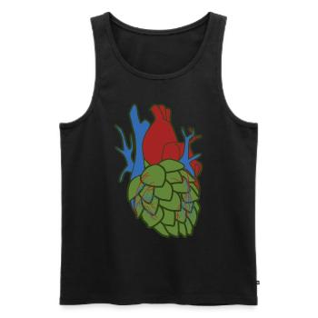 Hops Heart Beer Brewery Hobby Brewer - Men's Premium Organic Tank Top - black - Front - AI Model Male 178 light (178cm)
