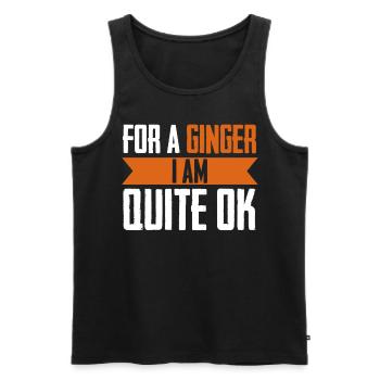 cheveux roux blague rousse rousse - Débardeur bio Premium Homme - noir - Devant - AI Model Male 178 light (178cm)