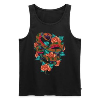 Flowers Predator Reptiles Gift Roses Snake - Men's Premium Organic Tank Top - black - Front - Michal (187cm)