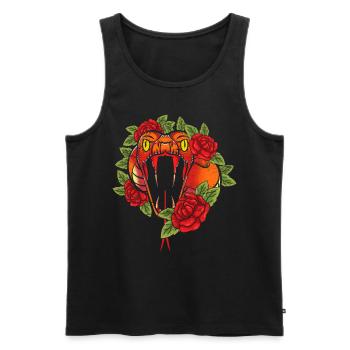 Roses Predator Gift Flowers Reptile Snake - Men's Premium Organic Tank Top - black - Front - Michal (187cm)