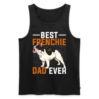 Meilleur chien papa cadeau de fête des pères Frenchie - Débardeur bio Premium Homme - noir - Devant - Michal (187cm)