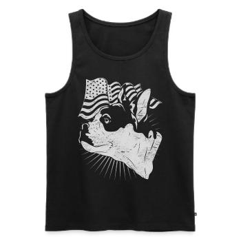 USA Flag Frenchie Dogs French Bulldog - Débardeur bio Premium Homme - noir - Devant - Michal (187cm)
